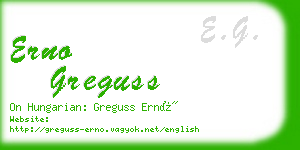 erno greguss business card